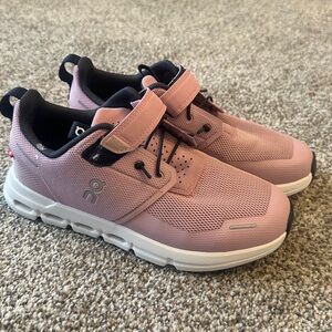 On Kids Pink Mesh Sneakers with Velcro Strap
